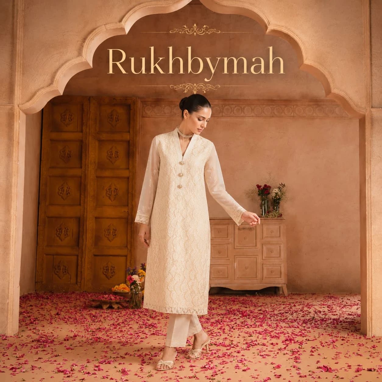 Rukh Silk Kurta — Champagne silk in a clean line.